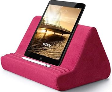 Soft Tablet Stand Pillow with Pocket,Tablet Cushion Stand,Adjustable 3 Viewing Angle,Lazy Holder Stand for Bed Sofa,Compatible with iPads Tablets eReaders Smartphones Books Magazines (Rose Red)