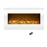 Northwest Electric Fireplace Wall Mounted Color Changing LED Flame and Remote 36" White