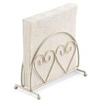 Ambiente Two Hearts Design Upright Napkin Holder Cream