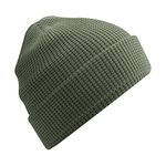 Beechfield Organic Cotton Waffle Beanie - Olive Green