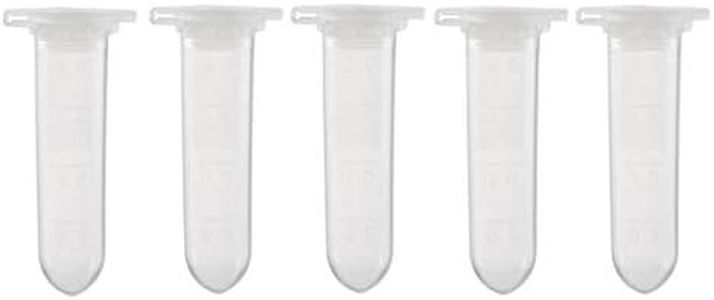 uxcell 20 Pcs 2ml Plastic Centrifuge Tubes with Snap Cap, Polypropylene Graduated Micro Centrifuge Tube, Round Bottom, Clear, Storage Container for beads Sample Laboratory