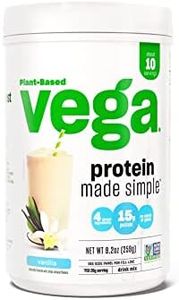 Vega Protein Made Simple, Vanilla, Stevia Free Vegan Plant Based Protein Powder, Healthy, Gluten Free, Pea Protein for Women and Men, 9.2 Ounces (10 Servings) (VEG00150)