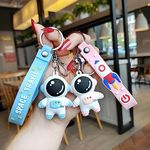 wolpin Polyvinyl Chloride(Pvc)2 Pcs Keyring&Keychain For Car,Double Pendant Ring Space Astronaut Keychain Home Key Student Bag,Multicolor