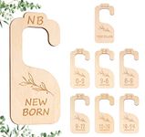 ABSOFINE 8pcs Baby Wardrobe Dividers, Wood Baby Wardrobe Dividers Baby Size Wooden Baby Clothes Dividers, Baby Closet Clothes Organizers, Nursery Decor, for Newborn Baby Girl Boy