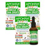 Omega 3 Vegan DHA Drops for Kids - Bundle - 50mL - No Fishy Taste - Preservative Free and Sugar Free. Sustainable Algal Alternative to Fish Oil | APOKRA Kids (3)