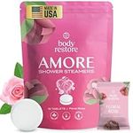 Body Restore Shower Steamers Aromatherapy 15 Pack - Relaxation Birthday Gifts for Women and Men, Travel Essentials, Stress Relief and Self Care - Amore