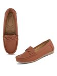 XE Looks Women's Wave Design Loafer Ballet & Moccasins for Women & Girls Footwear Tan