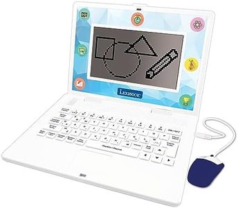 Lexibook Ordinateur Éducatif Bilingue Français/Anglais-Jouet pour Enfants, 170 Activités pour Apprendre Les Langues, Les Mathématiques, la Logique, et S'amuser, Grand écran, Unique, JC599i1, Blanc