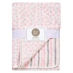 Trend Lab Pink and Gray Cloud Knit Blanket, Pink