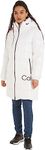 Calvin Klein Jeans Women's Shiny Long Fitted Jacket J20J221902 Padded Coats, White (Ivory), L