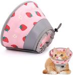 Pawfun Cat Cone Collar Soft, Comfortable Cat Recovery Collar Pet Cone for Small Large Cats, Lightweight Elizabethan Collar for Cats Kittens After Surgery Prevent from Licking Wounds, Pink, S