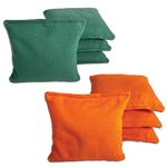 Cornhole Bags [Bean Bags] Set of 8 | Official Size, Weight & Materials | Replacement Tossing Bags | Muskoka Cornhole Canada (Green/Orange)