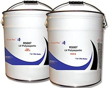 Resin Plus Polyaspartic Coating 70% Solids - 10 Gallon Kit (RS007) | Clear Gloss | Concrete Cement Wood Surface | Garage Floor Epoxy Kit | High UV and Abrasion Resistant | Professional Finish | RS007