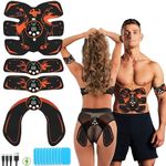 EMS Muscle Stimulator, Abs Stimulator Full Body Ab/Arm/Hip Trainer 8 Modes 29 Intensities Abs Trainer Electronic Toning Belts home workout equipment for Abdomen/Waist/Leg/Arm/Hip (Orange)