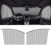 TEKCOOL 4pcs Universal Fit Magnetic Car Side Window Curtains, Foldable Car Window Privacy Curtains Sunshade Side Magnet Pleated Car Window Curtain - Removable - Keeps Cooler Screen for Baby (Grey).