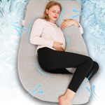 Chilling Home Pregnancy Pillow Cooling,Maternity Pillow for Pregnant Women,Comfortable J Shaped Full Body Pillow Pregnancy Pillows for Sleeping with Washable Cover,Cooling Jersey