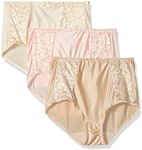 Bali Women's Double Support Brief 3-Pack, Soft Taupe/Light Beige/Blush Pink, Large (Pack of 3)