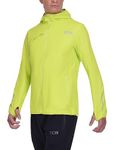 TCA Men's Running Softshell Jacket. Reflective Breathable Packable Jacket with Zip Pockets - Lime Punch, XXL