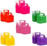 SHATCHI 10Pcs Assorted Colours Cardboard Lunch Takeaway Birthday Wedding Carry Meal Food Cake Party Box Childrens Loot Bags