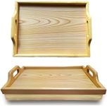 Lap Tray with Bean Bag Cushion Wood Design, for Men, Women, Bed Breakfast Tray with Carry Handles Serving Tray