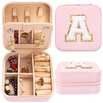 Personalized Travel Jewelry Case, Small Jewelry Box for Women, Jewelry Organizer for Valentine's Bridesmaid Gifts (A)