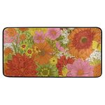 susiyo Autumn Flowers and Butterflies Kitchen Rug Floor Mat Non-Slip Anti Fatigue Memory Foam Comfort Standing Mats for Entryway Hallway Bathroom Welcome Doormat 39x20inch