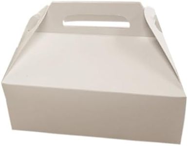 MeyerPak MeyerBarn White Glossy Barn & Chicken Boxes, Take Out Cartons with Handles, Resistant & Durable Cardboard Food Box, Disposable Lunch Boxes, To Go Food Storage Container, 5lb (Pack of 200)