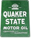 Quaker State Motor Oil Logo Garage Shop Auto Gas Retro Wall Decor Metal Tin Sign 8x12in