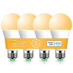 Alexa Light Bulb 130W Equivalent, Smart Light Bulbs Warm White to Daylight Tunable, A19 E26 Bluetooth LED Bulbs for Bedroom Kitchen Living Room Office（4 Pack）