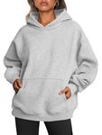 Famulily Hoodies for Women Long Sleeve Fleece Pullover Tunics for Leggings Teen Girl Cozy Sweatshirts Clothing Grey M