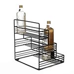 ROSE GOLD Iron, Wire Compartment Organizer, Storage for Syrup, Wine, Dressing, Black-12 Capacity, One Size, 12 Bottle Holder