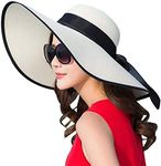 DRESHOW Womens Wide Brim Straw Hat 