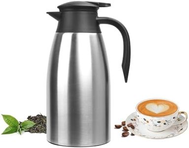 68oz Thermal Coffee Carafe - Insulated Stainless Steel Carafe Flask for Hot Liquids, Vacuum Pot Dispenser for Parties