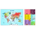 EKDALI World Maps with Capitals - Learn Capitals and Country |Educational Toy for Kids Above 5 Years, Size 16.5 x 23.4 inch_Multicolour