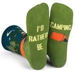 I'd Rather Be - Funny Socks For Men & Women - Gifts For Golfing, Hunting, Camping, Hiking, Skiing, Reading, Sports and more, Camping, One Size