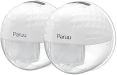 Paruu P10 Hands-Free Breast Pump Wearable, 338mmHg Strong Suction, Low Noise, 4 Modes & 9 Levels, Electric Breast Pump Portable, Smart Display, 19/21/24/28mm Insert/Flange, 2 Pack (White)