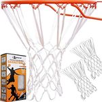 2-Pack Heavy Duty Basketball Nets | Premium Quality All-Weather Thick Nets | 2 White Basketball Nets in Pack - for Indoor and Outdoor 12-Loop Hoop Rims