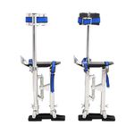 GESEXI 15”-23” Adjustable Drywall Stilts Lightweight Aluminum Tool Stilt with Knee Pads Protection for Painting Painter Taping,Silver