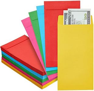 Okuna Outpost 100 Pack Colorful Money Envelopes for Cash, Payroll, Money Saving, Coins, Currency, 100GSM (4 x 7 In)