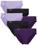 Balanced Tech Women's Seamless Bikini Panties 6-Pack - Blackberry/Tulip Assorted - Small