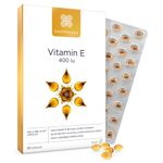 Healthspan Vitamin E 400iu | High Strength Formula to Combat Cell Damage | Sourced from Natural Vegetable Oils for Easy Absorption | Powerful antioxidant Support | Vegan (90 Capsules)