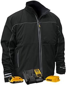 DEWALT womens With 2.0ah Battery and Charger DEWALT Heated Lightweight Soft Shell Jacket, Black, Large US