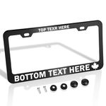 OXYEFEI Custom License Plate Frame, Personalized Your Own Text License Plate Frame, Customized Design Metal Auto Decor License Plate Frame with Fasteners and Screws (Black)