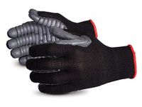 Superior S10VIB Vibrastop Nylon Anti Vibration Full Finger String Knit Glove with Anti-Vibe Chloroprene Coated Palm, Work, 7 Gauge Thickness, X-Large, Black (Pack of 1 Pair) …