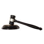 Wood Gavel and Sound Block Set, Tiberham Handcrafted Wooden Gavel with Round Block for Judge Lawyer Student Auction Sale - Dark