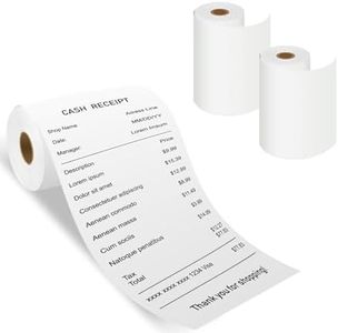NineLeaf 3 Rolls 4'' Receipt Paper Compatible for Brother RD-M01U5 RDM01U5 102mm POS Thermal Paper Rolls Cash Register Papers Continuous Length Labels for RJ-4030 RJ-4040 TD-4000 Label Printer