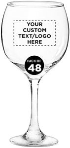 Custom Premiere Wedding Wine Glasses 20.5 oz Set of 48, Personalized Bulk Pack - Restaurant Glassware, Perfect for Red Wine or White Wine - Clear