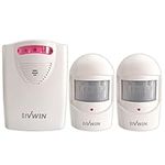 4VWIN Home Security Wireless Driveway Alarm 1 Receiver and 2 PIR Motion Sensor Detector Infrared Alert System Kit