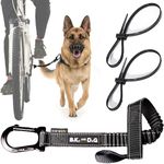 BIKE AND DOG - Bicycle dog leash, tool-free attachment, special harness option, includes 2 bike ties. Patented. (Black)
