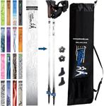 Official Nordic Walking Poles - True Classic Nordic Glove Grips, Lightweight, Adjustable, and Collapsible -2 Pieces w/flip Locks, Detachable Feet and Travel Bag by York Nordic - Heights 5'4"-6'2"